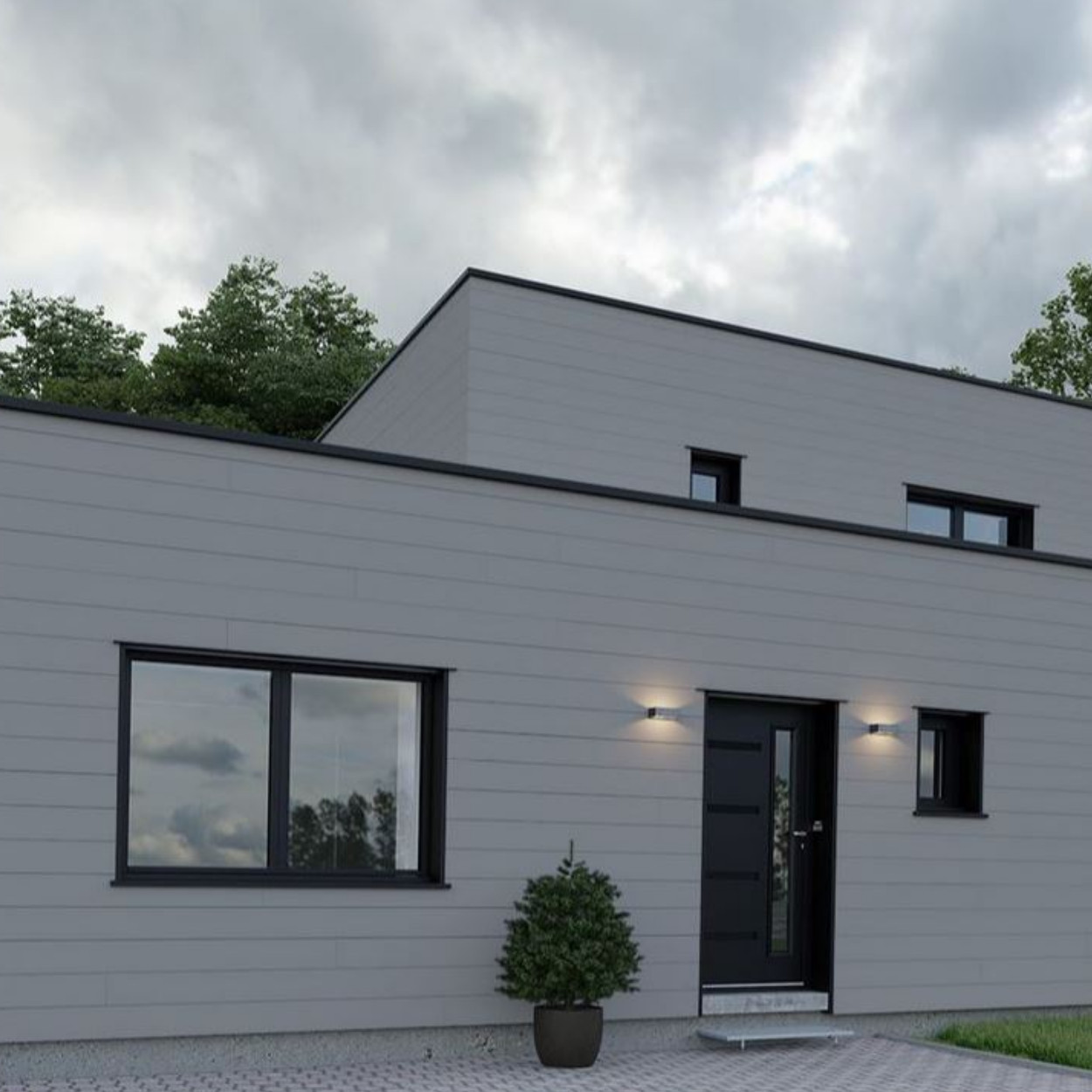 HardiePlank® Gevelbekleding Cedar Houtnerf Pearl Grey
